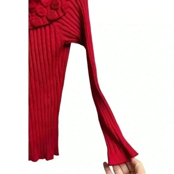 United States Sweaters Off the Shoulders Red Sweater Size Medium - Picture 3 of 8